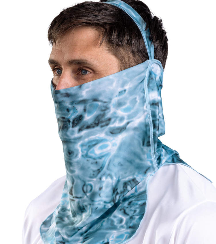 Mens Uv Face Mask Promax Sun Protection Vented Aqua Design
