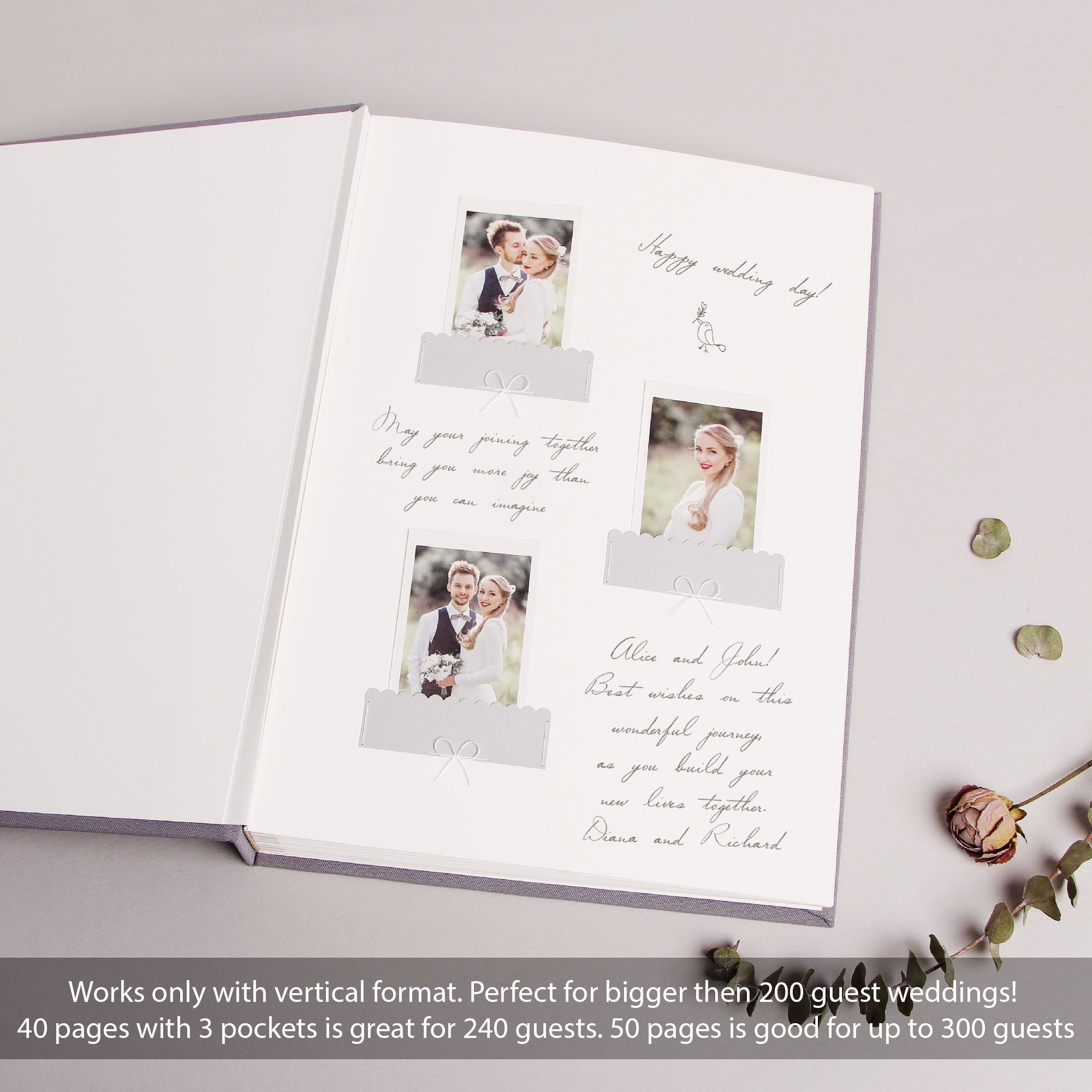 Alternative Wedding Guest Book Idea With Couple Portrait