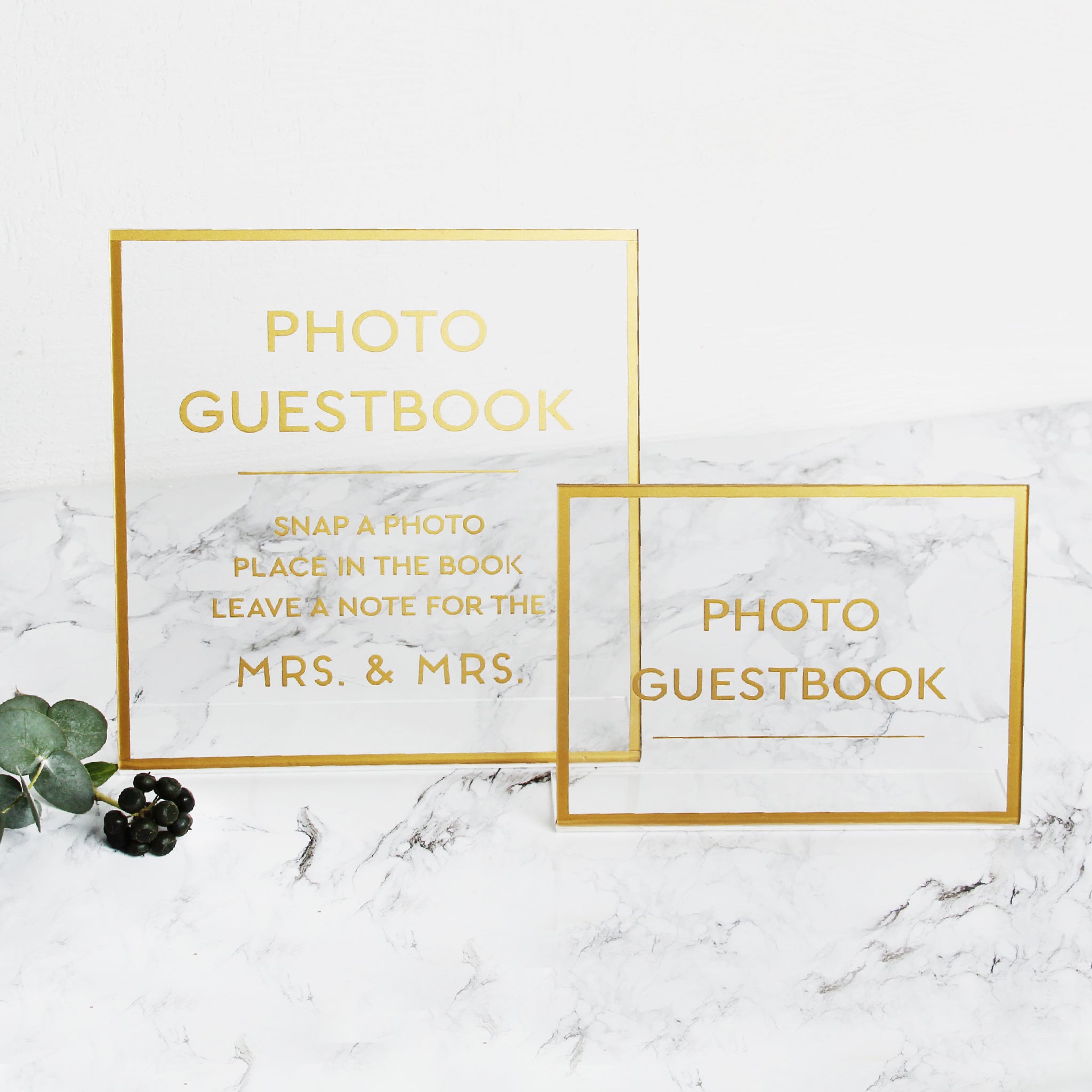 Big Gold Foil Sign - Acrylic Wedding Sign - Guest book Glass Sign - Transperant Photo Guestbook Sign - by Liumy - Liumy 