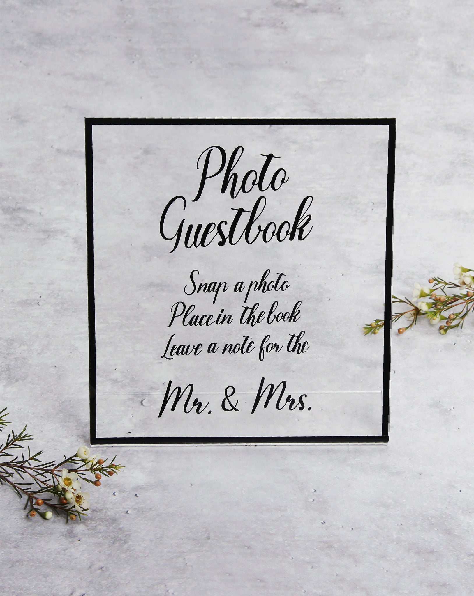 Big black Acrylic Sign - Acrylic Wedding Sign - Guest book ...