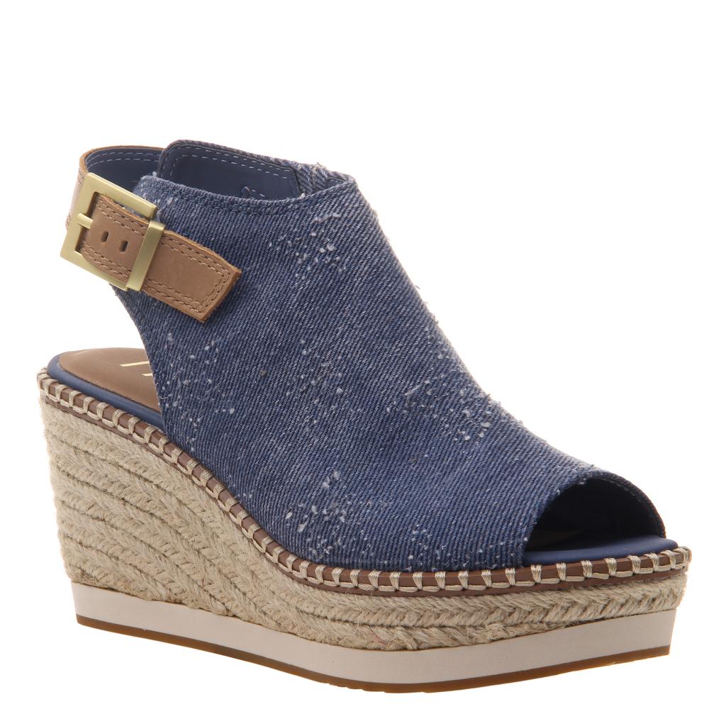 womens blue wedge shoes