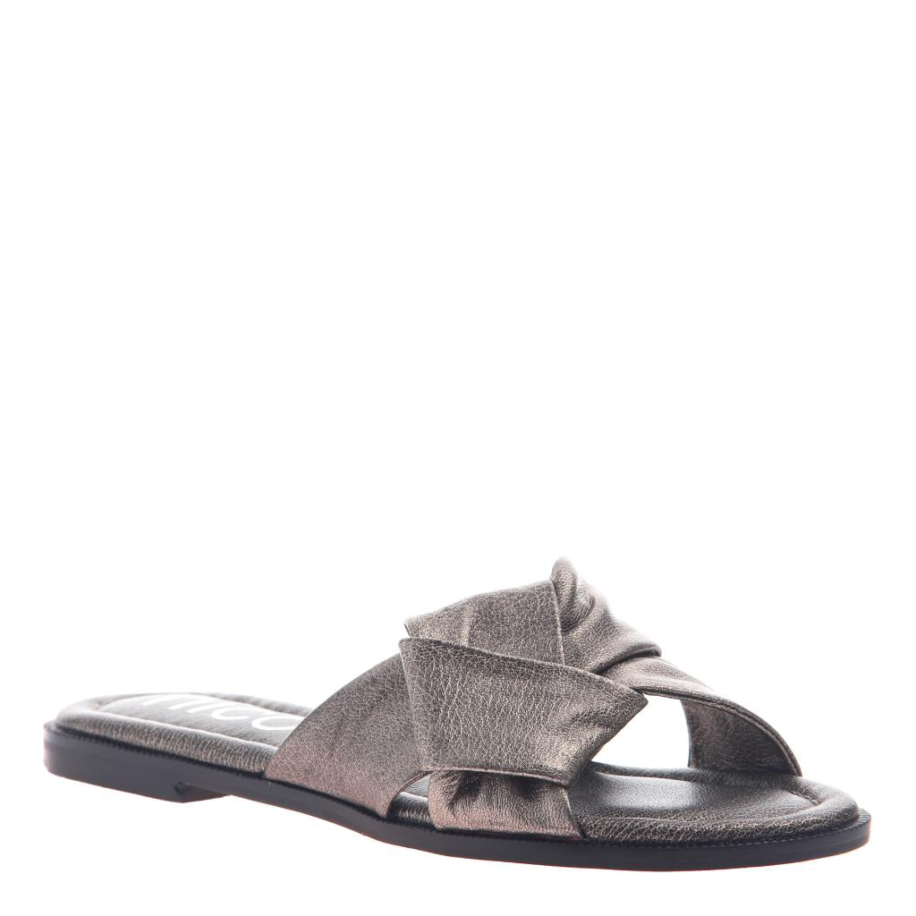 pewter sandals flat