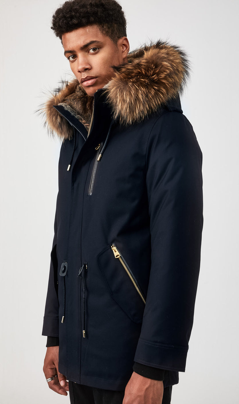 fur lined military parka