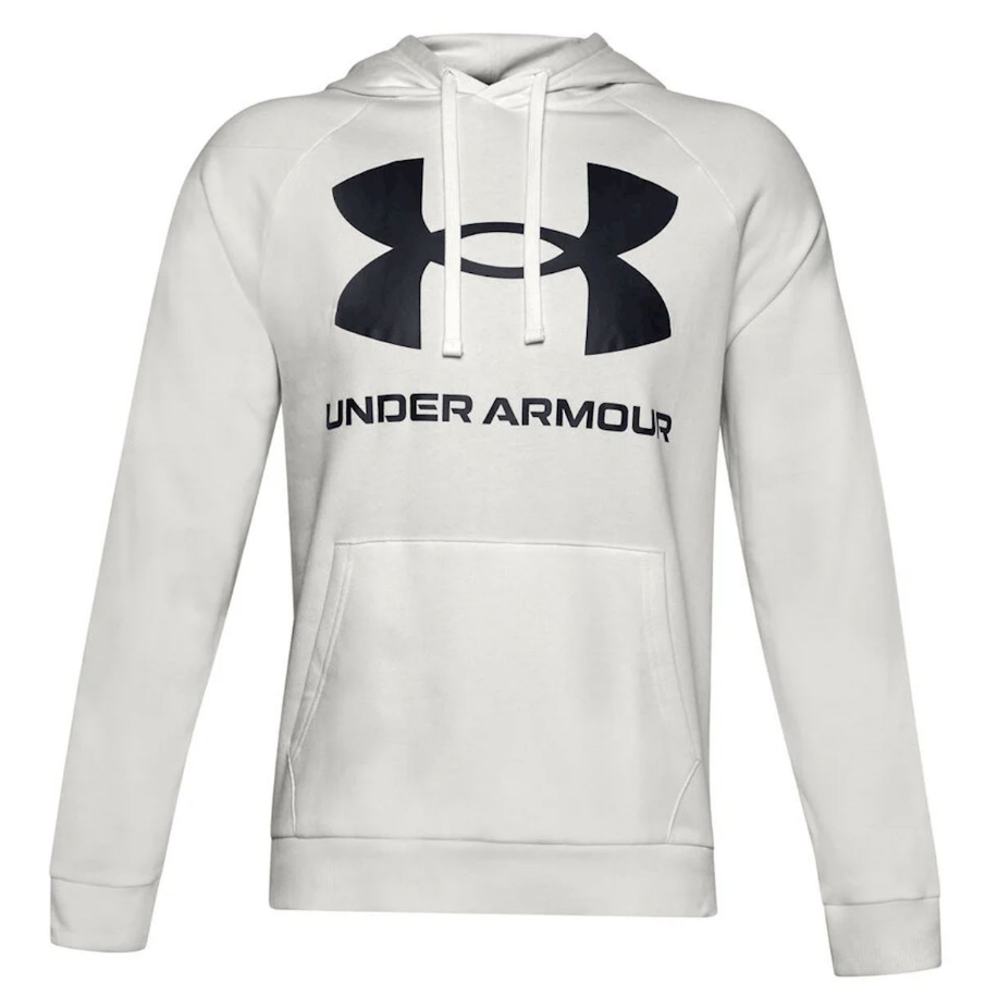 Under Armour Men's  Rival Fleece Big Logo Hoodie Onyx White Black 1357093-112