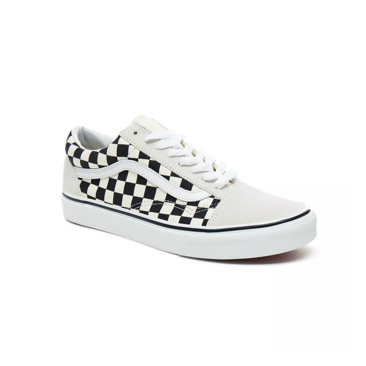 vans old skool white black checkerboard