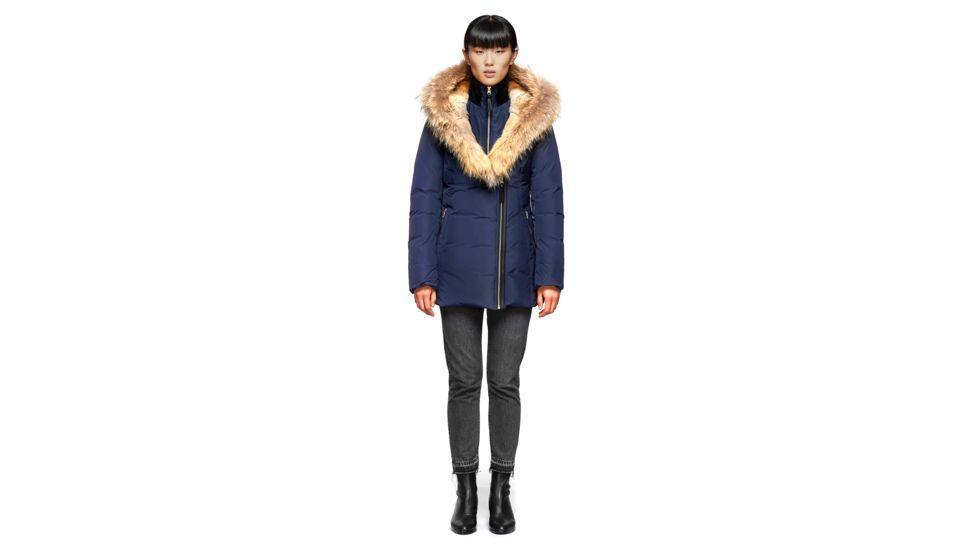 down women's coat with fur hood