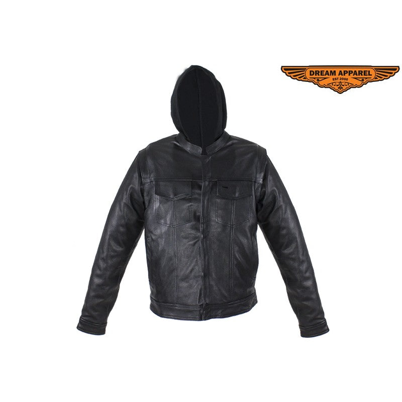 leather jacket mens hoodie