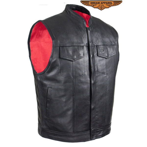 Mens Leather Motorcycle Club Vest With Pockets – B&S Motorcycle Store ...