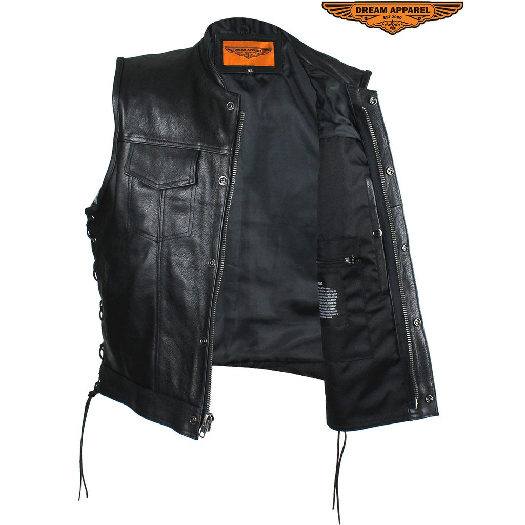 unik leather vest gun pocket