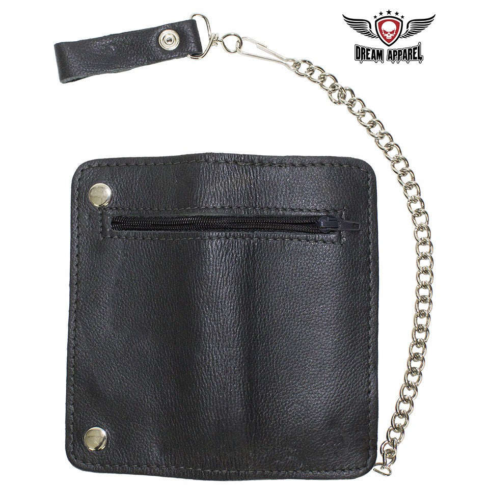 Black Leather Chain Wallet with Zipper – B&S Motorcycle Store &quot;Motorcycle Stuff&quot; FREE SHIPPING ...