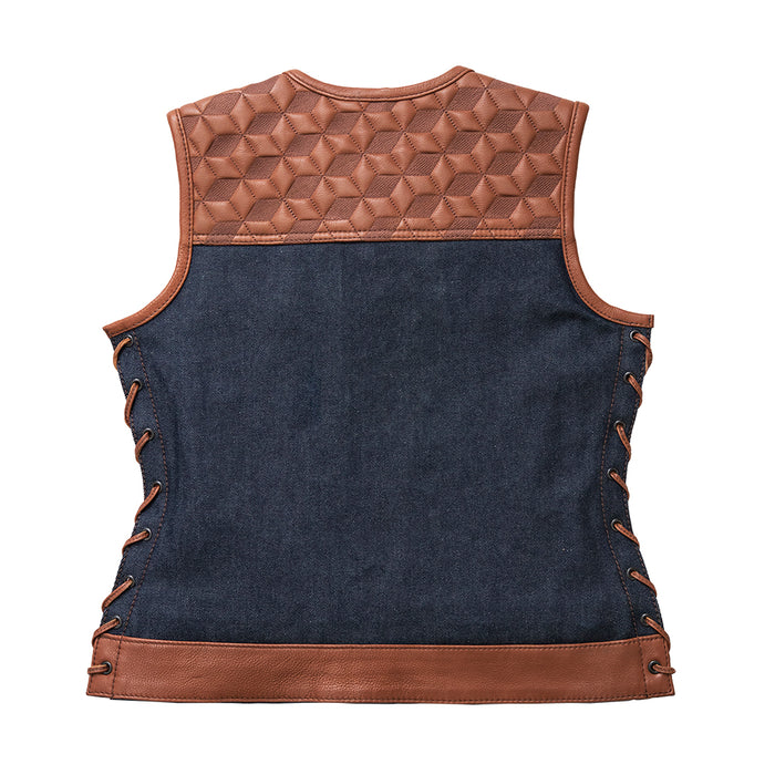 Red Label - Men\'s Club Style Leather/Denim Vest (Limited Ed) – First  Manufacturing Company
