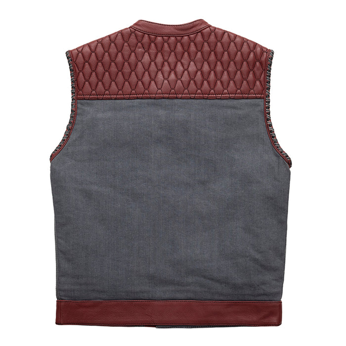 Red Label - Men\'s Club Style Leather/Denim Vest (Limited Ed) – First  Manufacturing Company