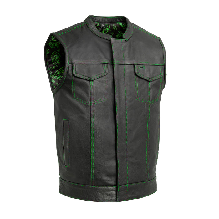 Kent Mens Motorcycle Leather Vest and Hoodie - First MFG Co – First  Manufacturing Company