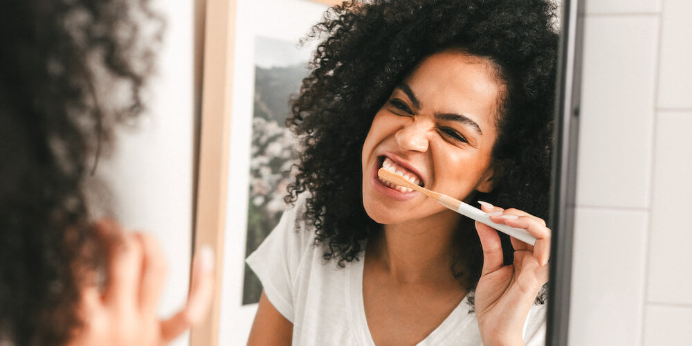 Brushing Teeth with Hydroxyapatite Toothpaste