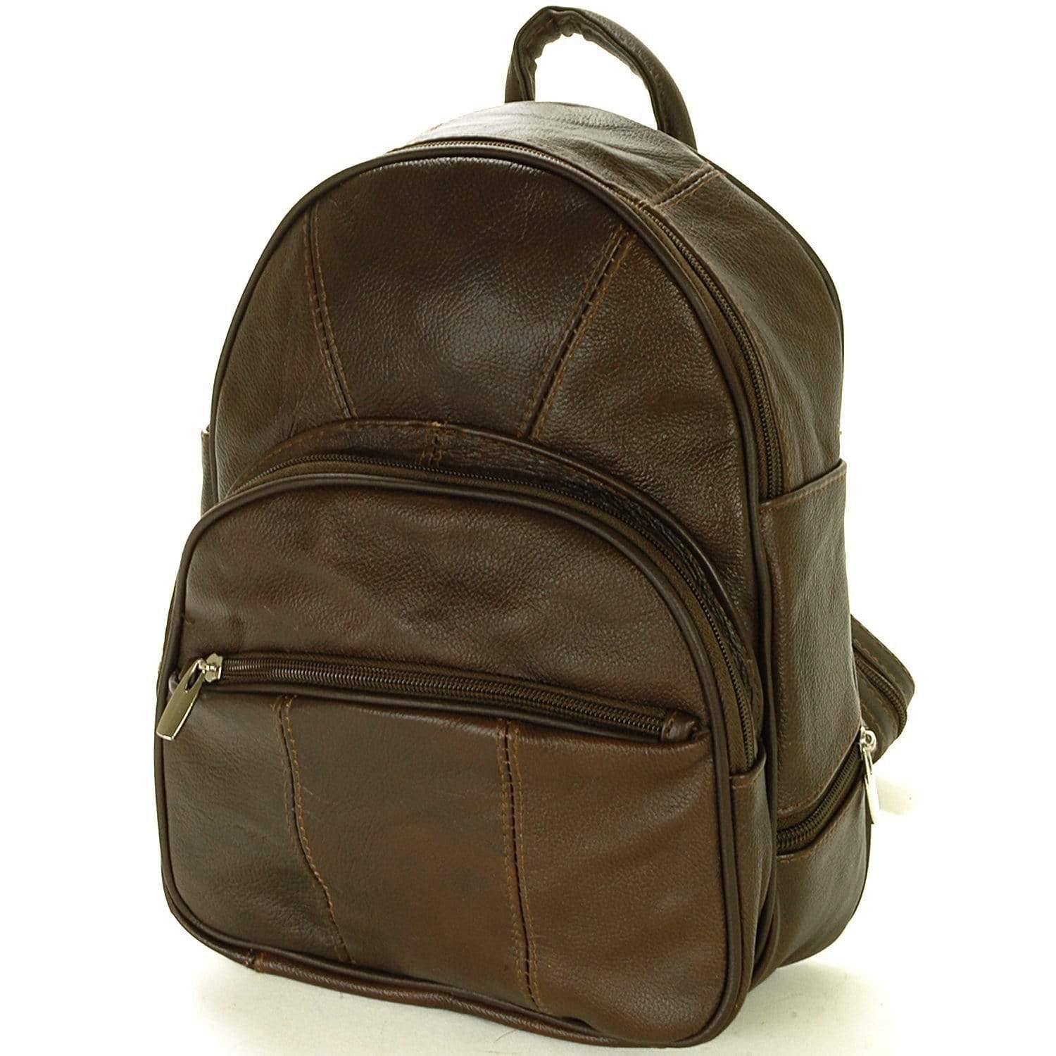 Brown Leather Backpack Purse Mid Size & Convertible Strap – Improving ...