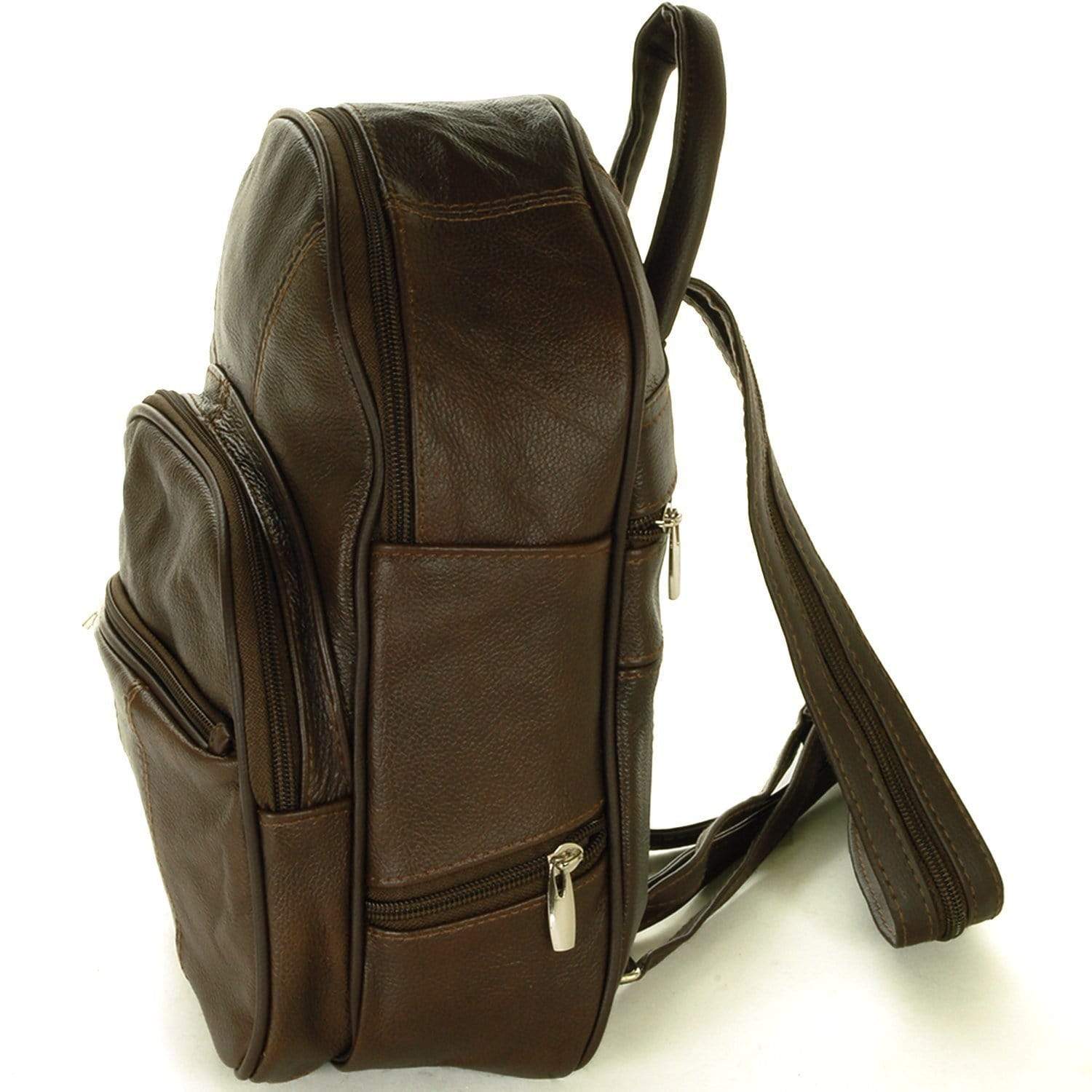 Brown Leather Backpack Purse Mid Size & Convertible Strap – Improving ...