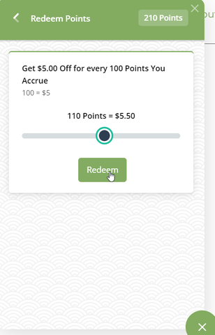 Redeem Points with Storehouse Tea's Slider
