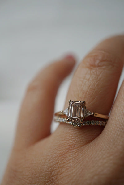 Champagne Engagement Ring Stack