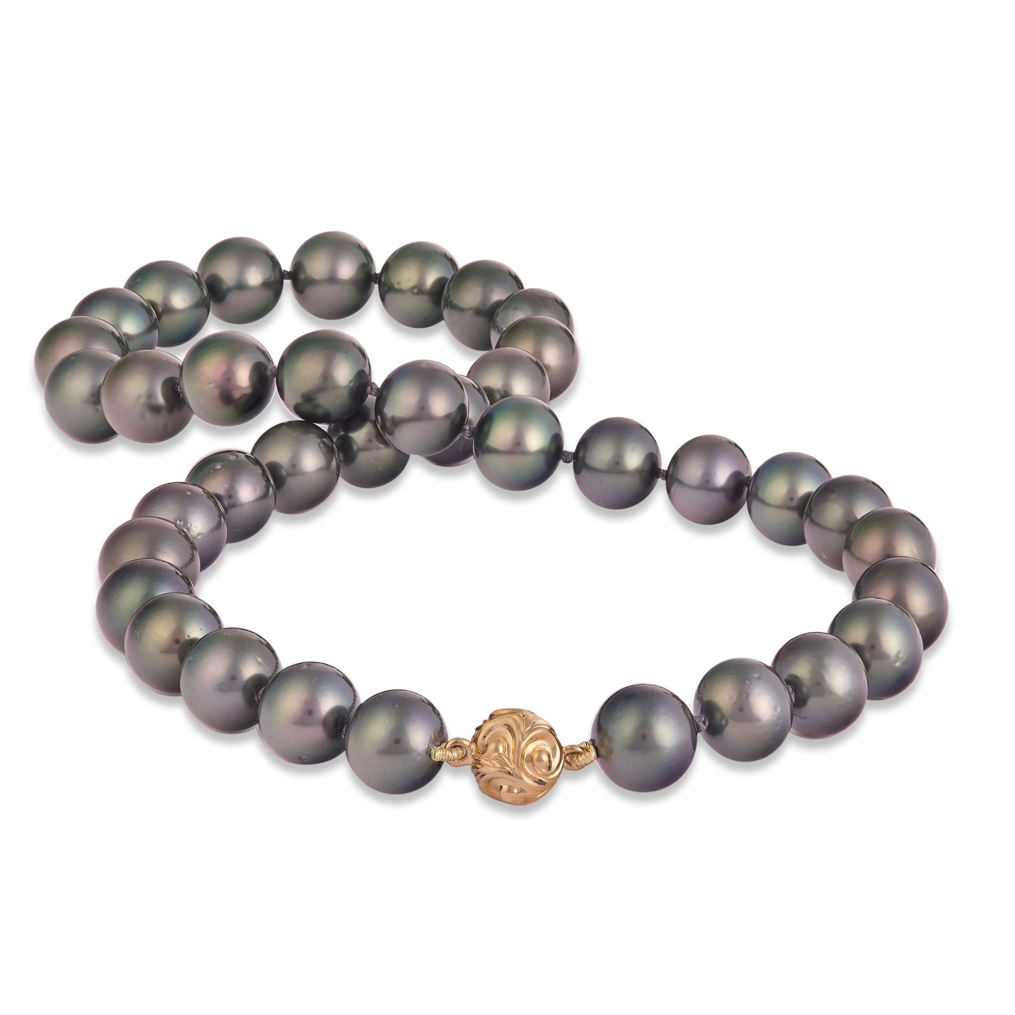 7.78-8 Tahitian Black Pearl Bracelet with Magnetic Gold Clasp
