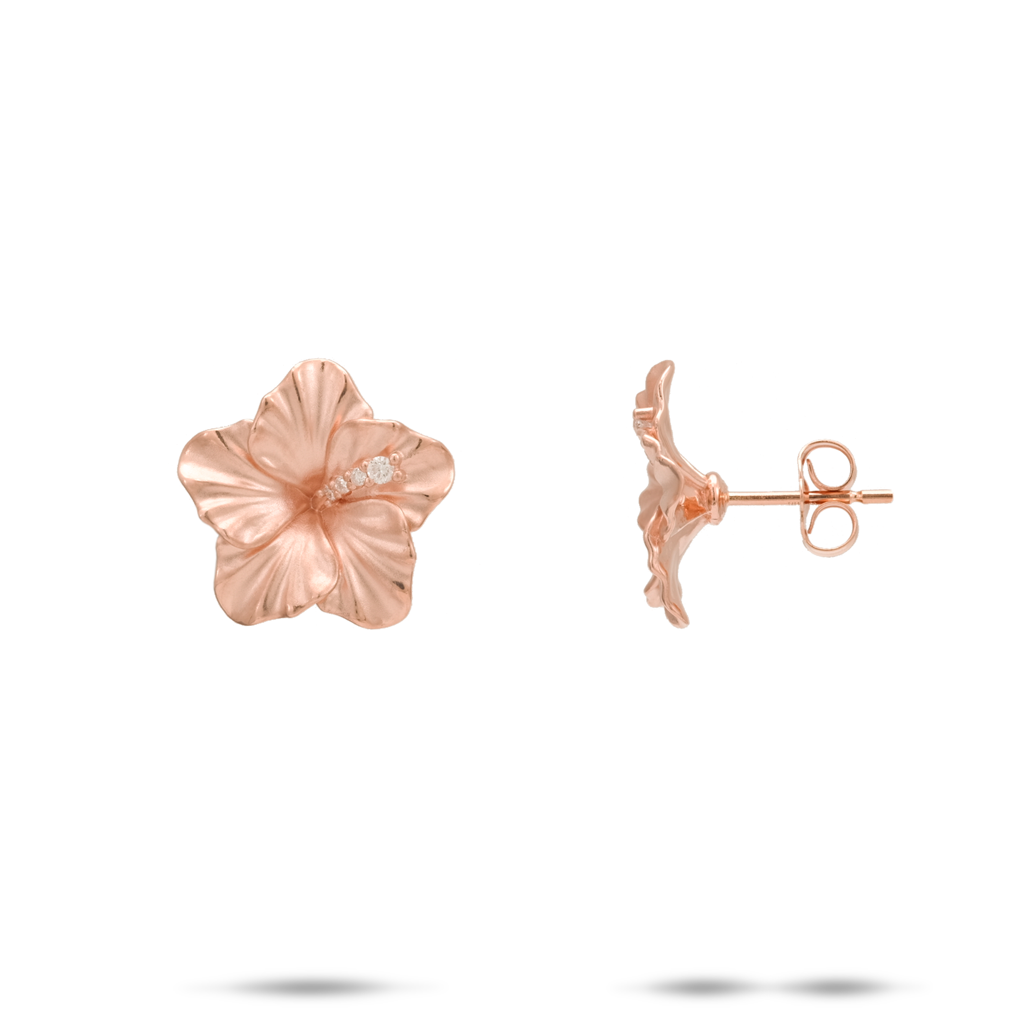 Rose gold flower earrings discount