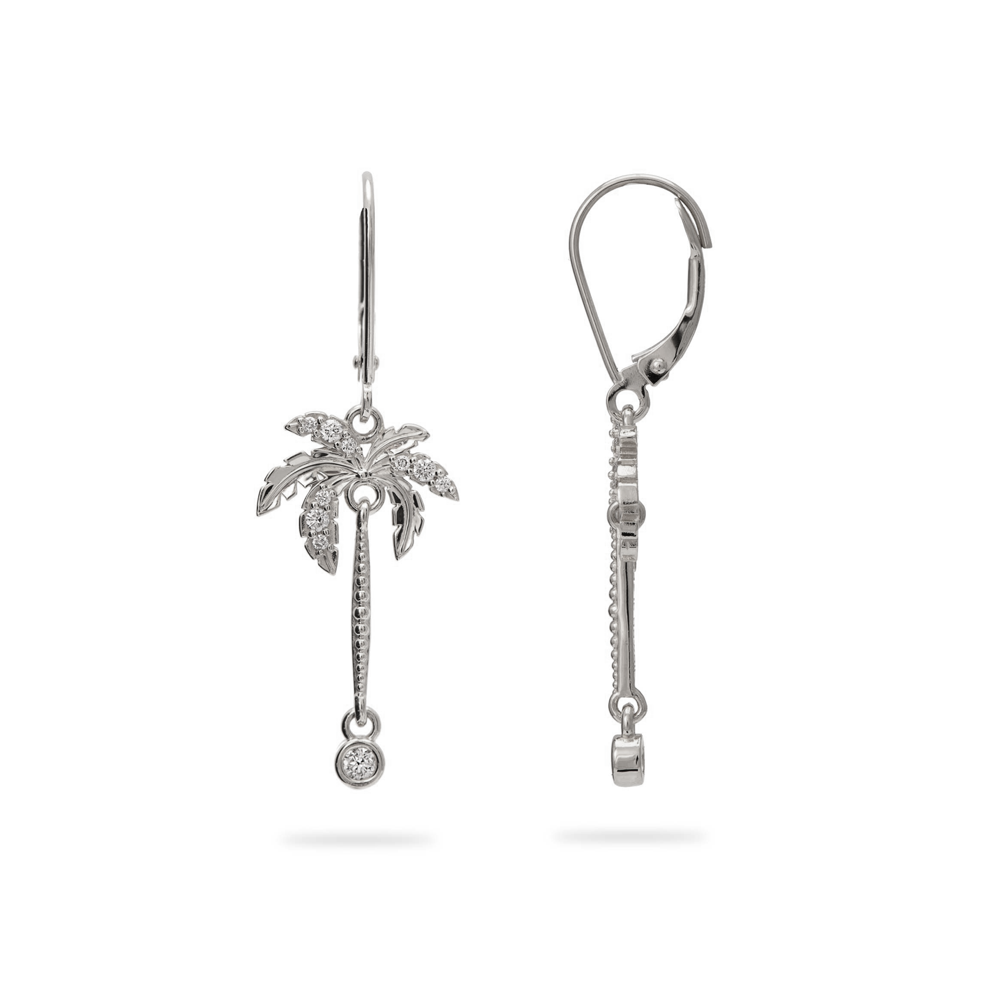 White gold palm tree earrings 2025