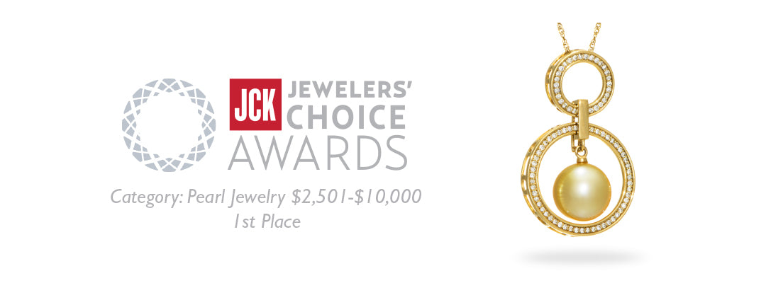 2016 JCK Award Winner: South Sea Golden Pearl Pendant in Gold with Diamonds