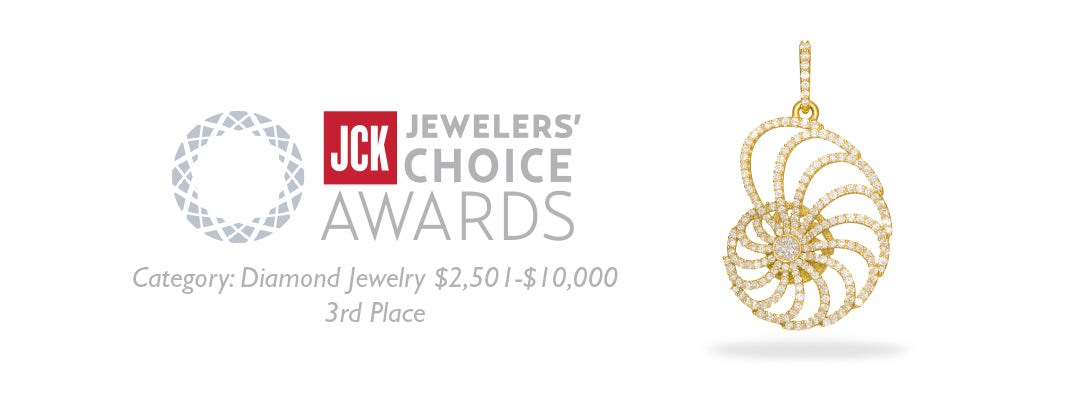 2015 JCK Award Winner: Nautilus Pendant in Gold with Diamonds