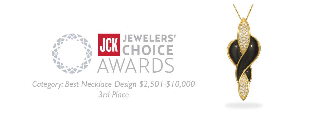 2015 JCK Award Winner: Black Coral Pendant in Gold with Diamonds
