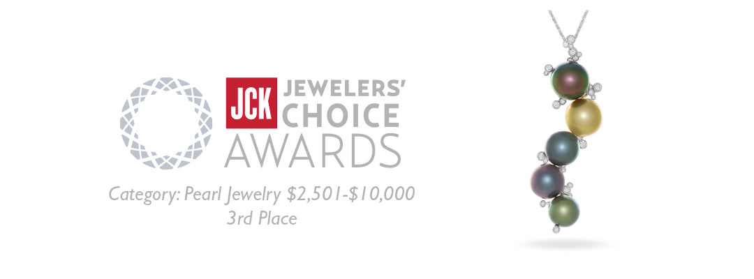 2015 JCK Award Winner: Bubble Tahitian Black Pearl Pendant in white Gold with Diamonds