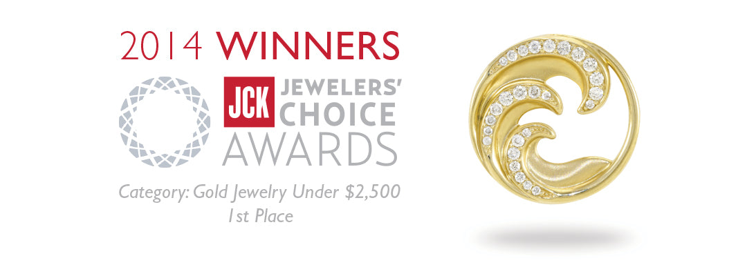 2014 JCK Award Winner: Nalu (Wave) Pendant in Gold with Diamonds