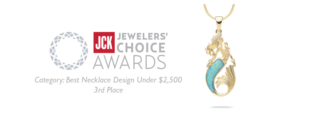 2020 JCK Award Winner: Sealife Turquoise Mermaid in Gold with Diamonds
