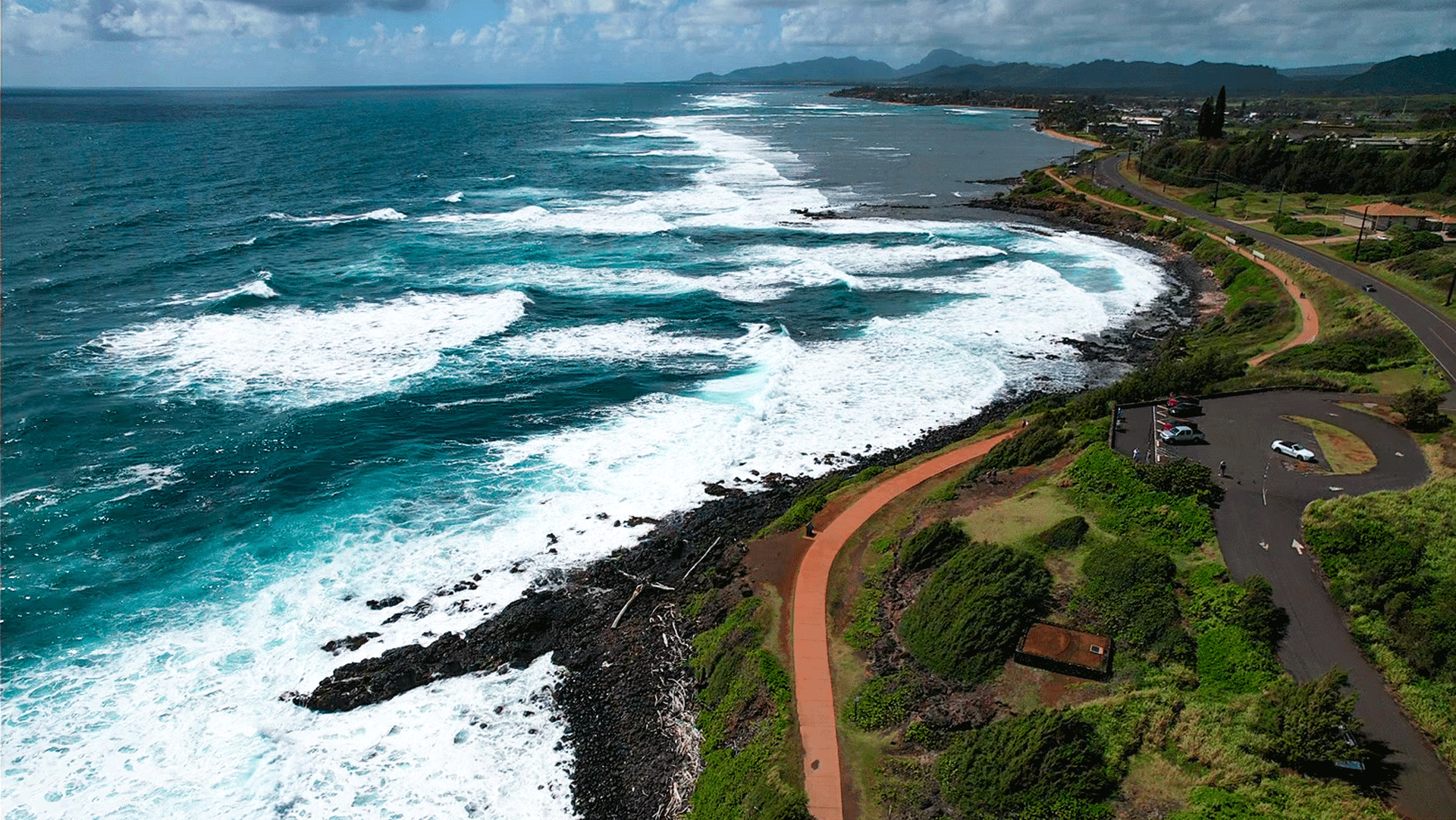 Vues aériennes des rives de Kauaʻi