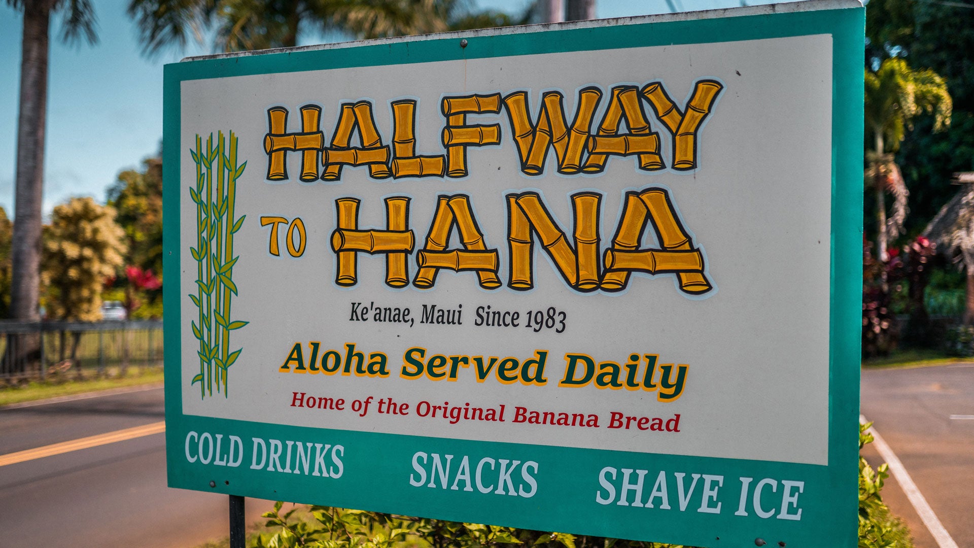 Halfway to Hana sign