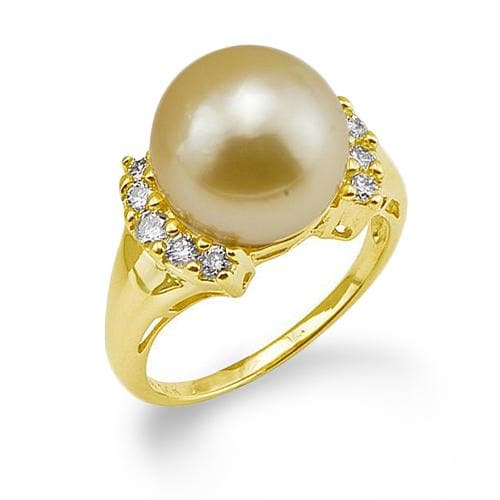 Protea South Sea Gold Ring in Yellow Gold with Diamonds – Maui