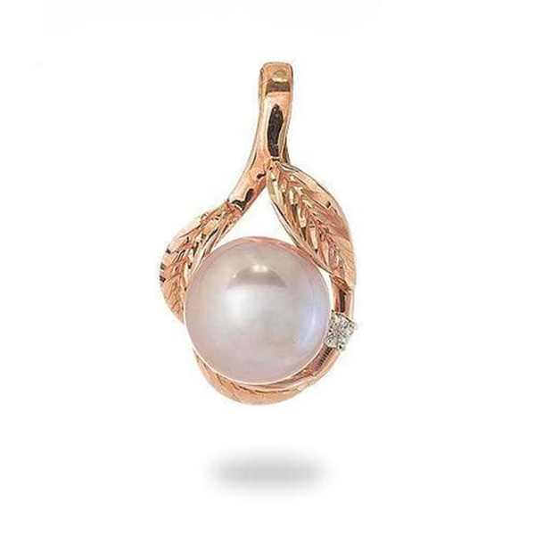 Lavender Freshwater Pearl Pendant in Rose Gold with Diamonds - 12-13mm –  Maui Divers Jewelry