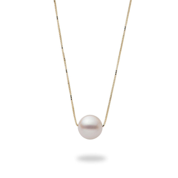 Stunning Golden South Sea Pearl Necklace 18K/14K White Gold