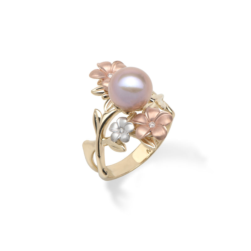 palm vrijheid Afgrond Plumeria Lavender Pearl Diamond Ring in White, Rose, Yellow Gold – Maui  Divers Jewelry