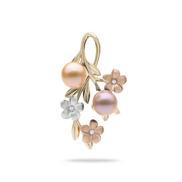 Bouquet Pearls 1 pcs gold plated - Lavender –