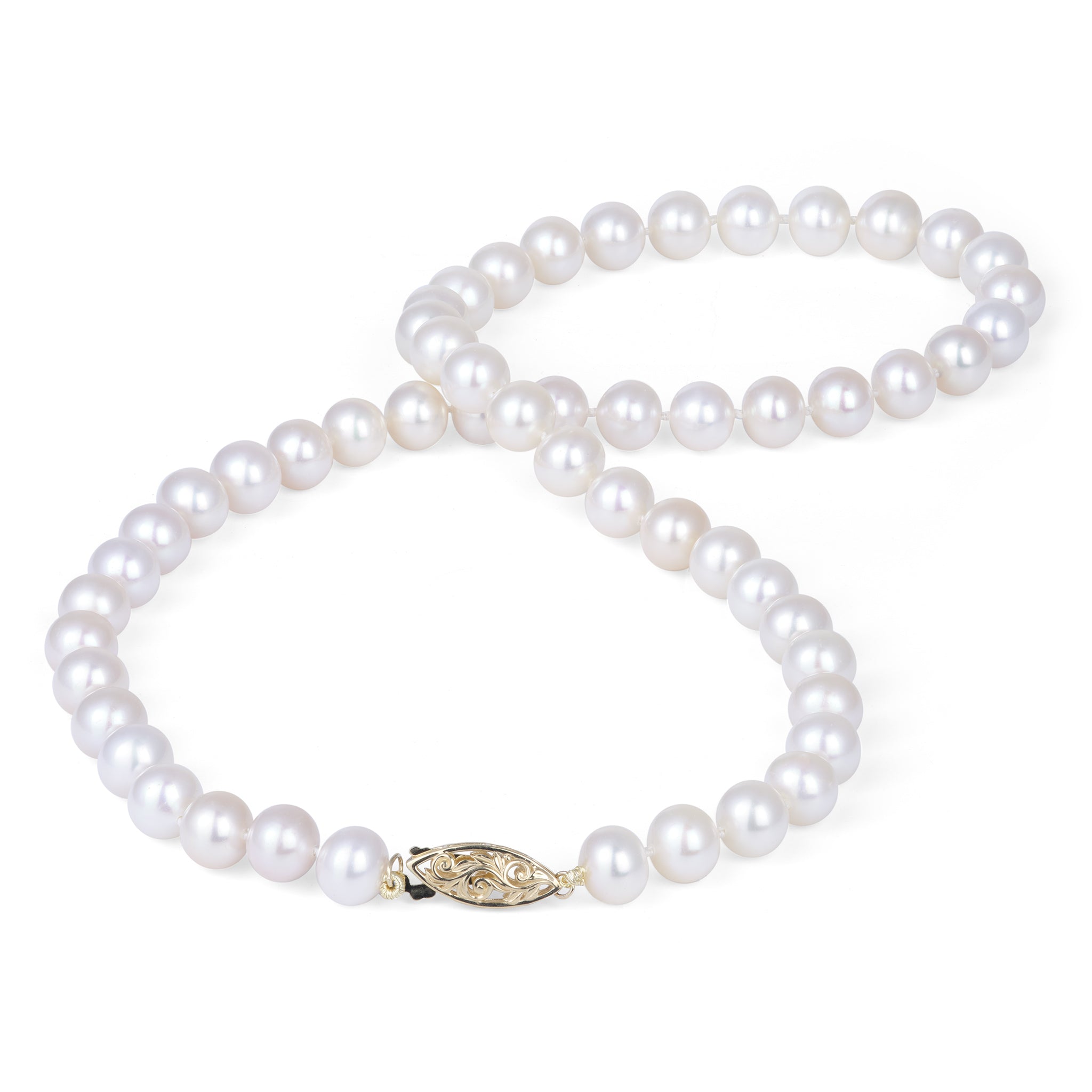 8-9mm, White Freshwater Cultured Pearl Rope Strand Necklace, 72 Inch
