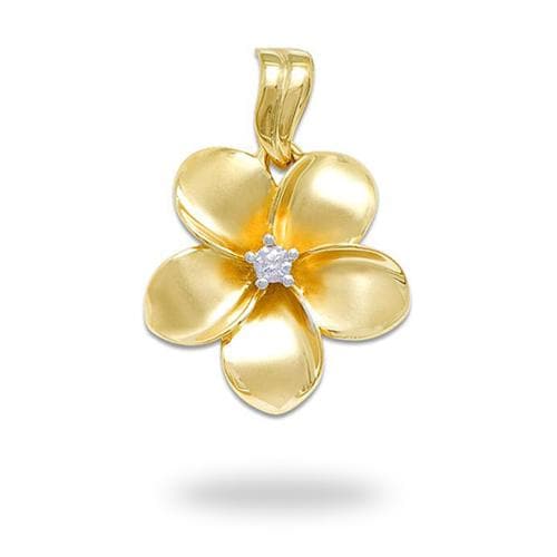 plumeria pendant with diamond