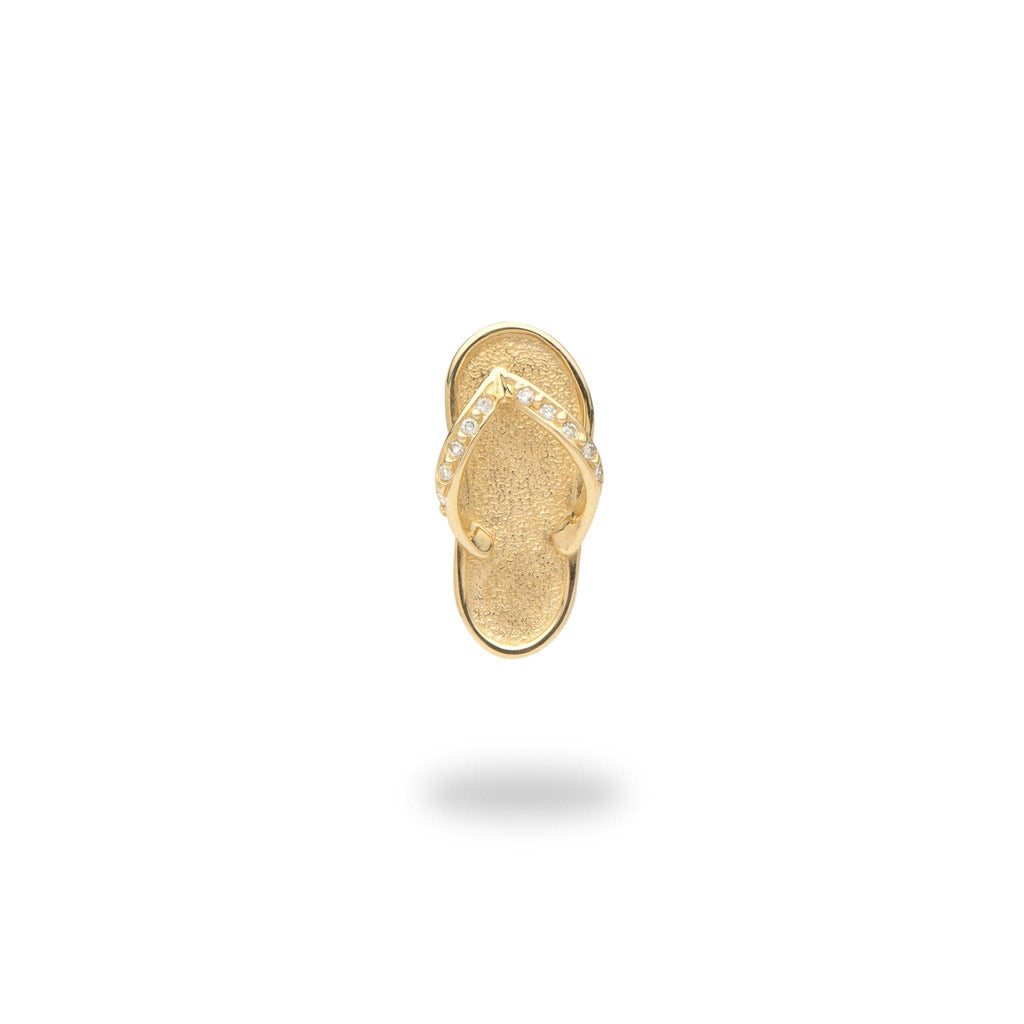 Slipper / Flip Flop Pendant in Gold with Diamonds - 18mm – Maui Divers ...