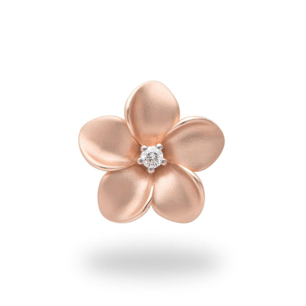 Plumeria Earrings in Rose Gold with Diamonds - 13mm – Maui Divers