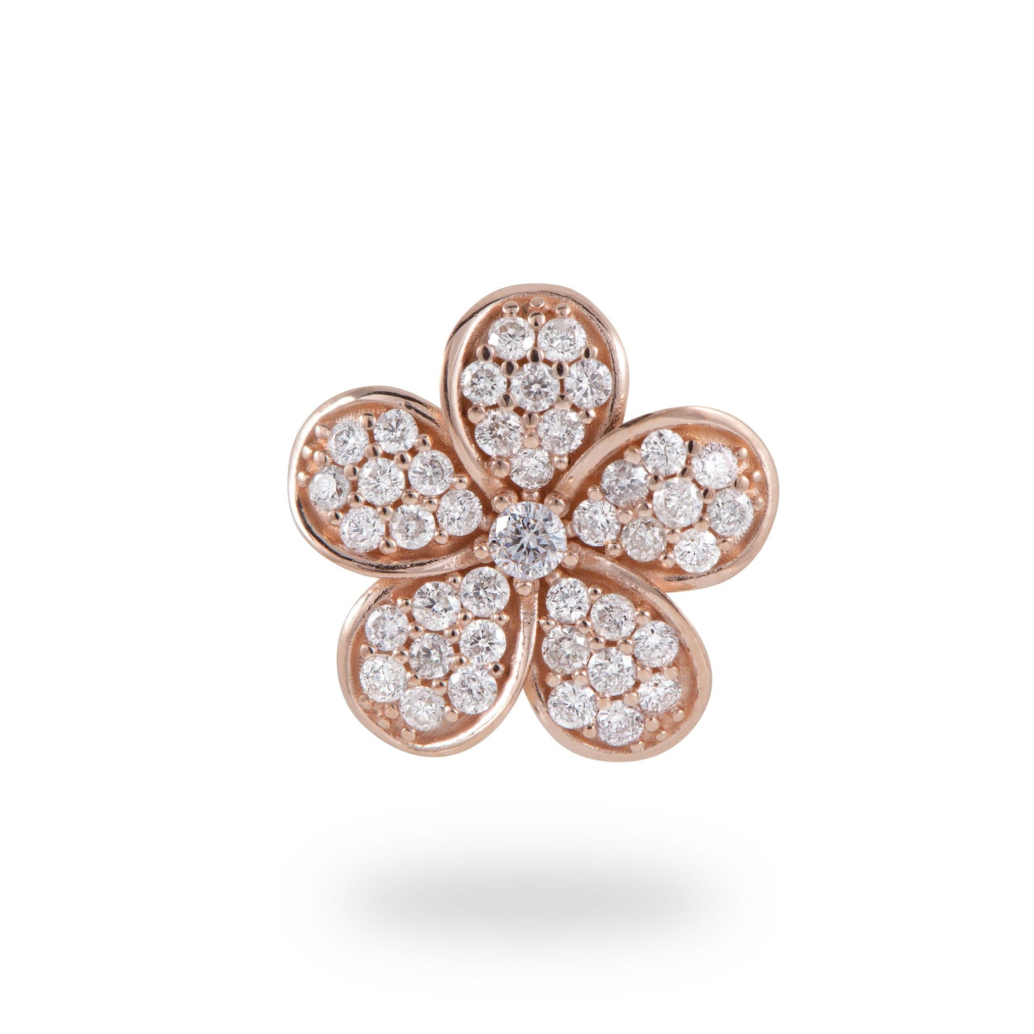 Plumeria Earrings in Rose Gold with Diamonds - 13mm – Maui Divers