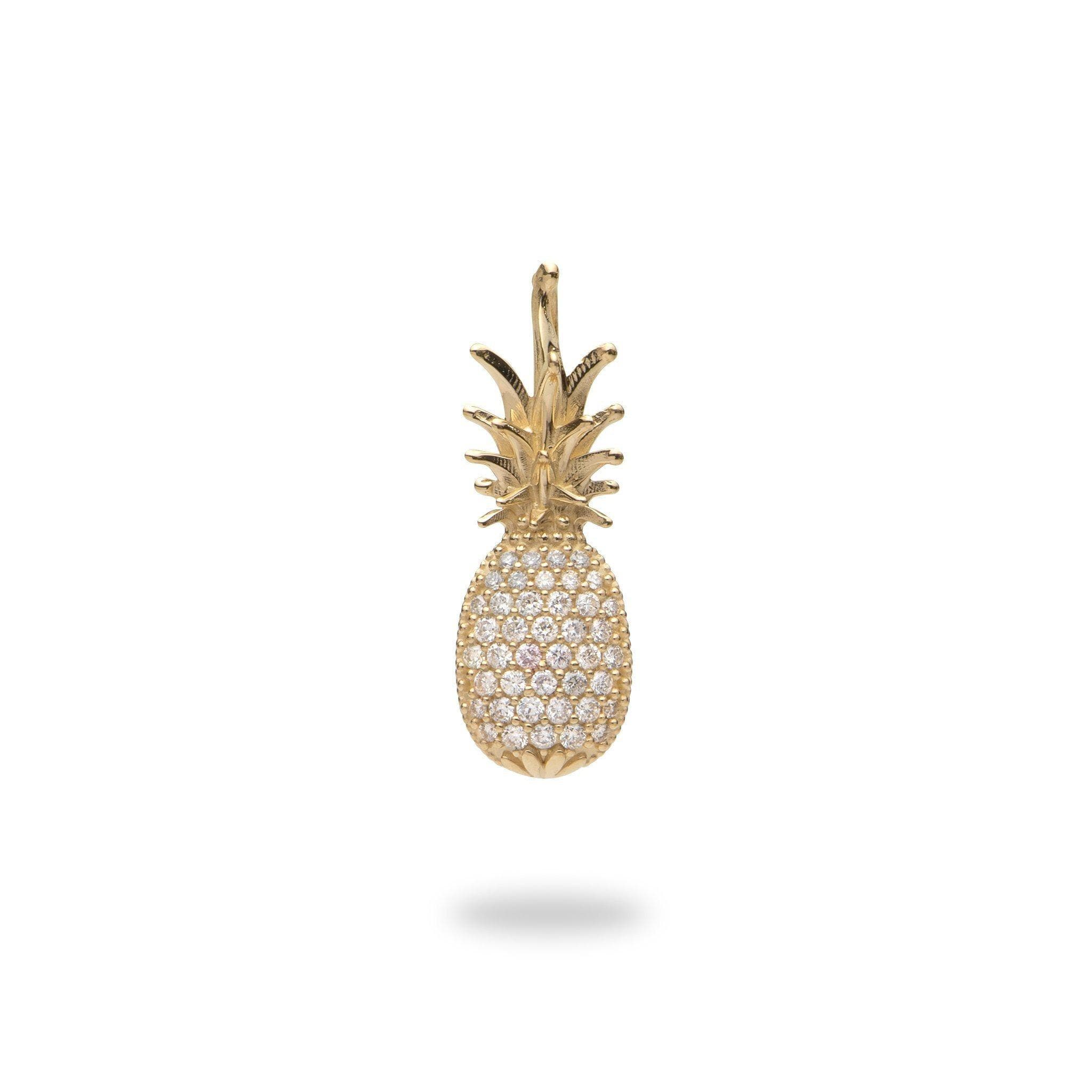Small Pineapple Pendant in Gold with Diamonds