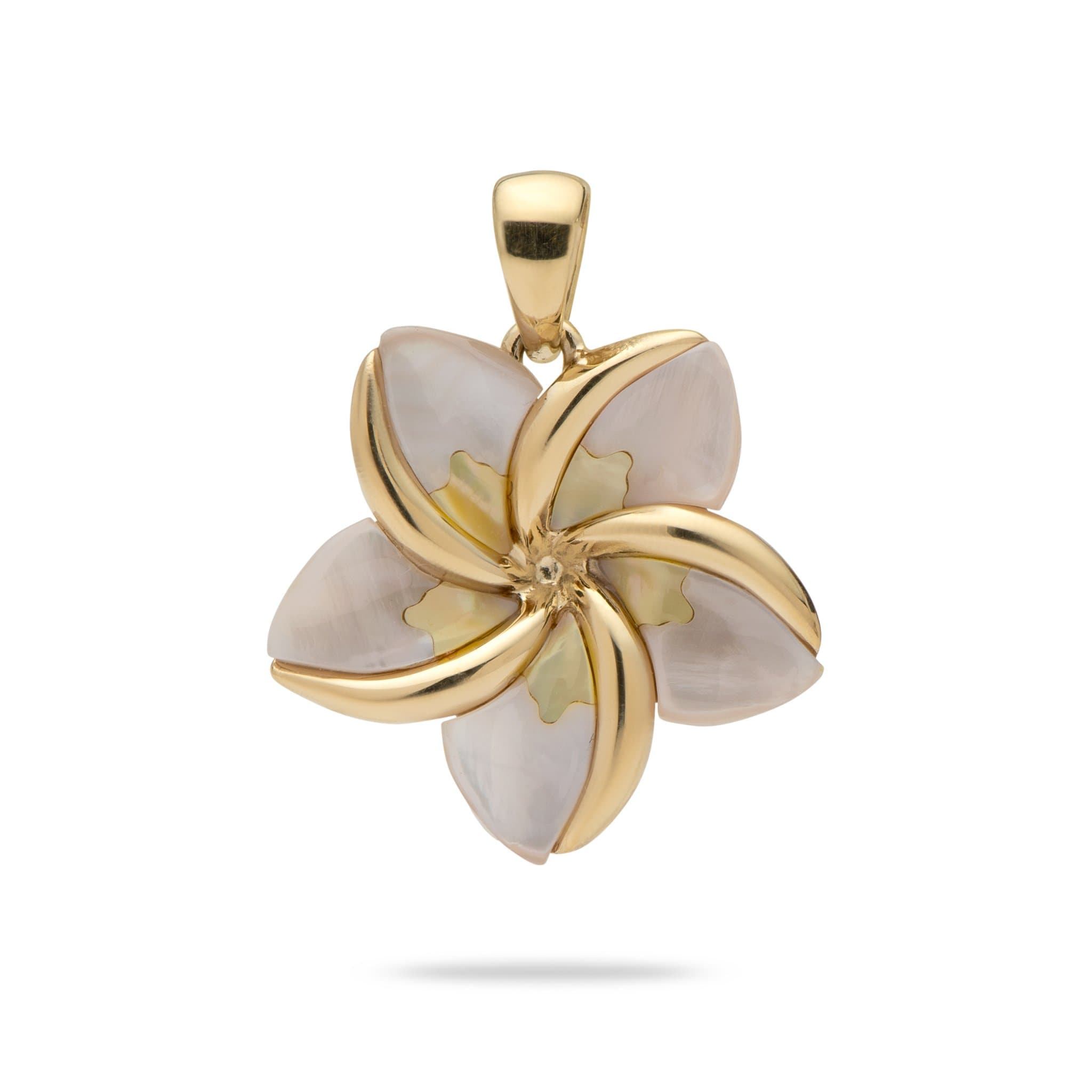 Plumeria Mother of Pearl Ring in Yellow Gold