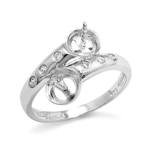 Pick-a-Pearl Ring in Sterling Silver with Cubic Zirconia