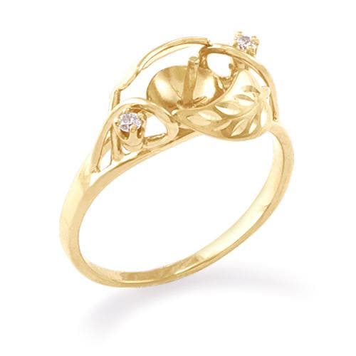 Pick-a-Pearl Maile Ring in Gold with Diamonds