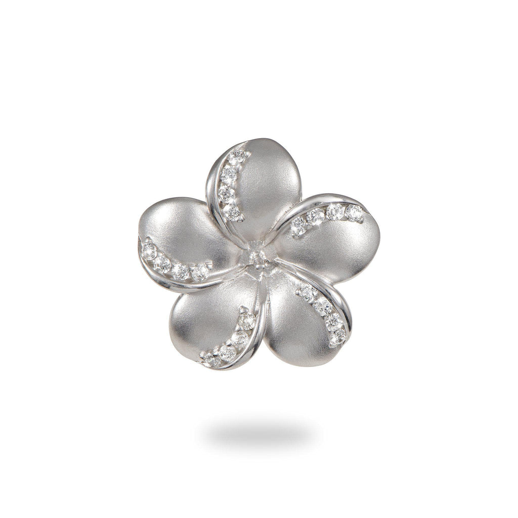 Pick A Pearl Plumeria Pendant in Sterling Silver with Cubic Zirconia ...