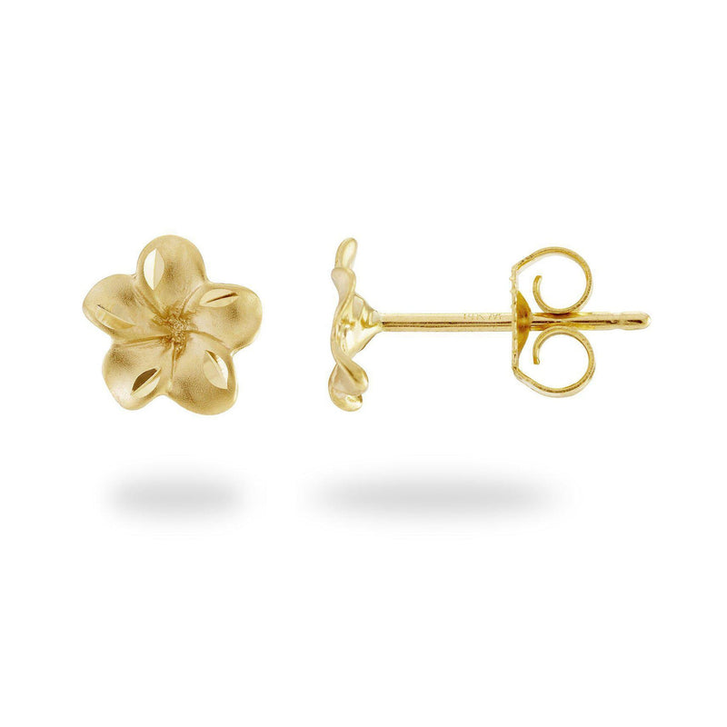 Plumeria Earrings in Gold - 9mm – Maui Divers Jewelry