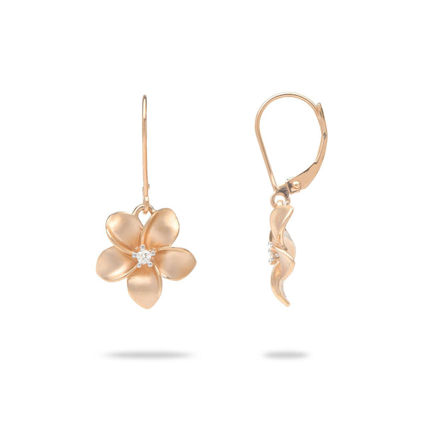 Plumeria Earrings in Gold - 18mm – Maui Divers Jewelry